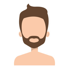 young man shirtless avatar character vector illustration design