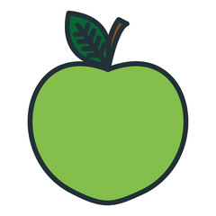 apple fresh fruit icon vector illustration design