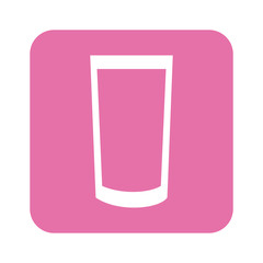 cocktail drink icon over pink square and white background vector illustration
