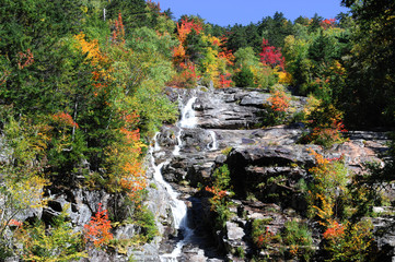 waterfall on the rock in autumn mountain © nd700