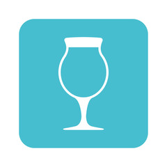 cocktail drink icon over blue square and white background vector illustration