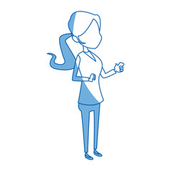 cartoon woman medical professional standing vector illustration