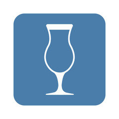 cocktail drink icon over blue square and white background vector illustration