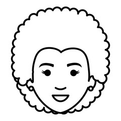 beautiful and young woman head character vector illustration design
