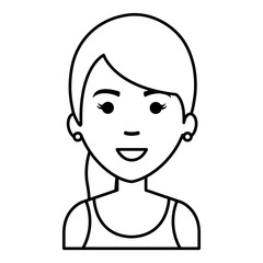 beautiful and young woman character vector illustration design