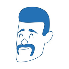 man cartoon face adult caricature character vector illustration