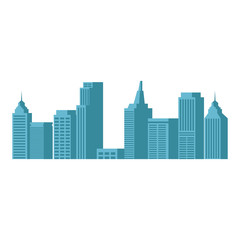 modern city skyline town towers building vector illustration