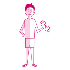 athletic man weight lifting character vector illustration design