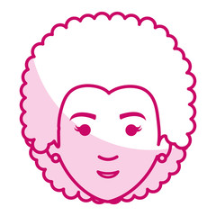 beautiful and young woman head character vector illustration design