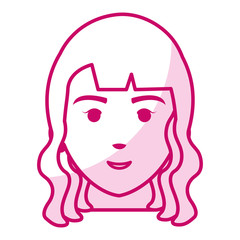 beautiful and young woman head character vector illustration design