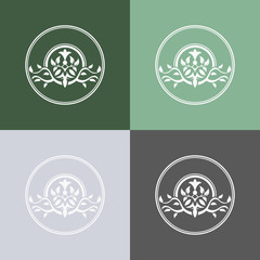 Set of color abstract tree vector logo design template for your design.