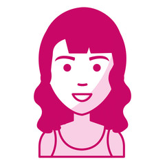 beautiful and young woman character vector illustration design
