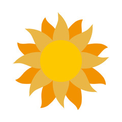 sun icon over white background colorful design vector illustration