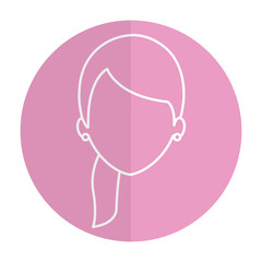 beautiful and young woman head character vector illustration design