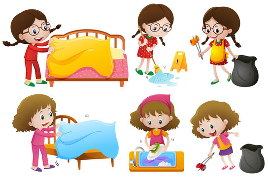 cleaning room clipart