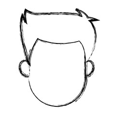 man profile cartoon faceless person character vector illustration