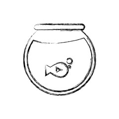 fishbowl icon over white background vector illustration
