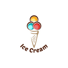 Ice cream logo for company or shop