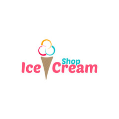 Ice cream logo for company or shop