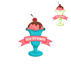 Ice cream logo for company or shop