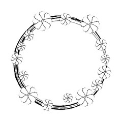 Round frame with flowers icon vector illustration graphic design