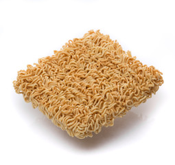 instant noodles on white background