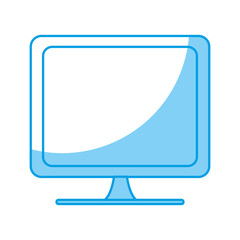 monitor computer icon over white background vector illustration