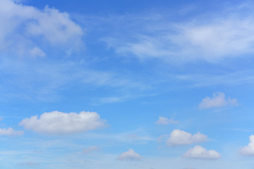 Beautiful white clouds and blue sky background