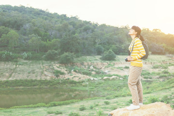 Naklejka premium Traveler girl