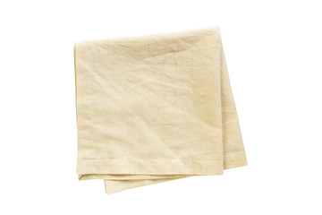 natural linen napkin on white background