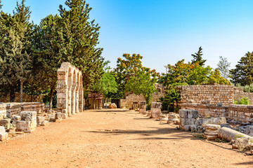 Fototapeta premium Umayyad City of Anjar in Lebanon. It is located about 50km east of Beirut and has led to its designation as a UNESCO World Heritage Site in 1984. 