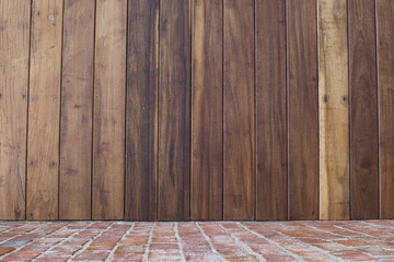Teak wood&Brick wall, The background graphics for the job.