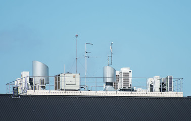 Ventilation system on the roof of the house.