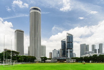 Obraz premium Skyscrapers and other modern buildings in downtown of Singapore