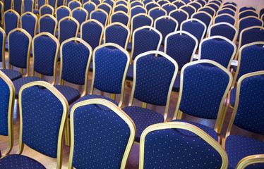 Empty conference chairs in row at a business room