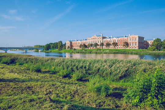 Old red castle in Jelgava, Latvia.