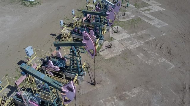 Group of operating oil pumps