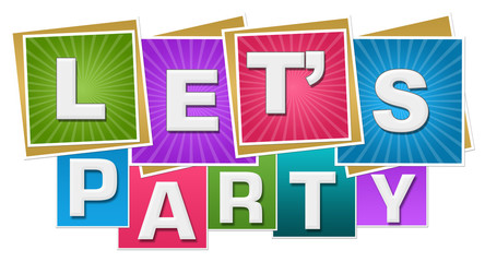 Lets Party Colorful Squares Burst Stripes 