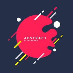 Abstract background with a splash, lines and round in a flat minimalist style. Bright vector illustration