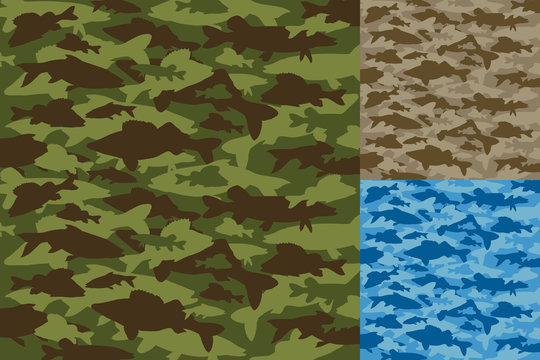 Fishing Camouflage (camo) Vector Set