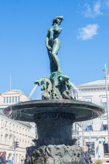 Obraz premium Havis Amanda Springbrunnen Marktplatz Hafen Helsinki Uusimaa Finnland