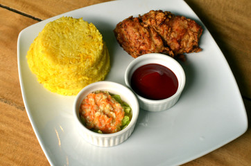 Asian fried chicken meal photo