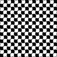 Seamless black and white curved shape pattern