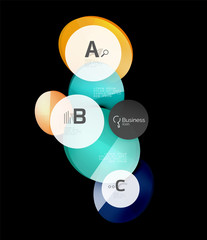 Glass color circles - infographic elements on black