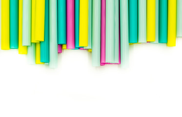 sipping straws on the white background