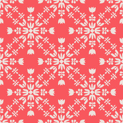 seamless pattern with abstract flowers and leaves