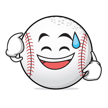 Sweat Smile Face Baseball Character