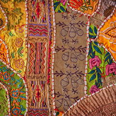 Jaisalmer, India. Vintage Handmade Patchwork Tapestry Wall Hanging
