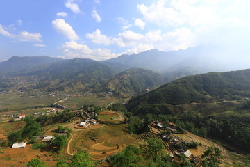 Rice fields on terraced of Mu Cang Chai, YenBai, Vietnam. Vietnam landscapes