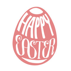 Happy Easter lettering in egg shape
